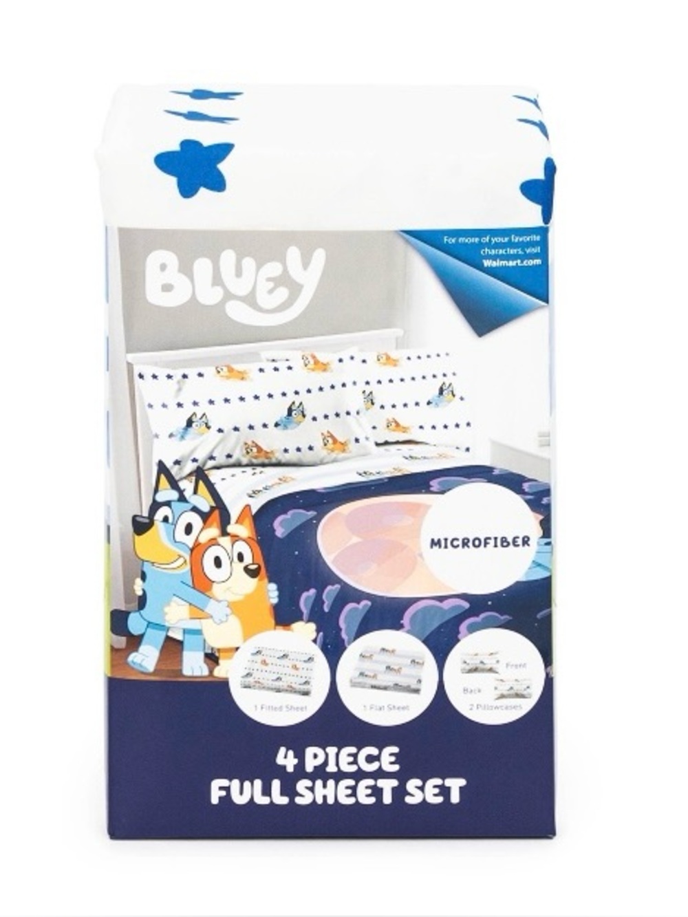 NWT. BLUEY 4 Piece Full Bed Sheet Set